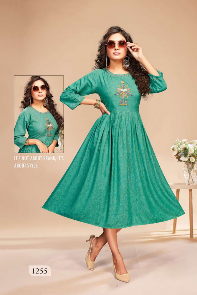 Munch Dee Cee New Exclusive Wear Rayon Designer Fancy Kurtis Collection